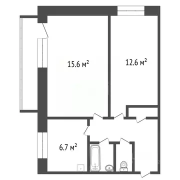2-к кв. Красноярский край, Красноярск ул. Сурикова, 49/41 (44.0 м)