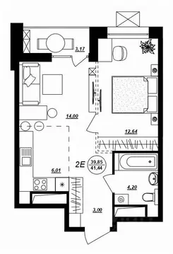 2-к кв. Хабаровский край, Хабаровск ул. Демьяна Бедного (41.44 м)