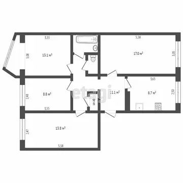 4-комнатная квартира: Петропавловск-Камчатский, квартал Нагорный, 2-я ...