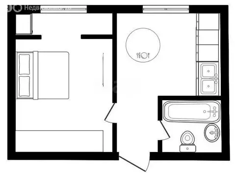 1-комнатная квартира: Краснодар, Московская улица, 154к1 (25 м)
