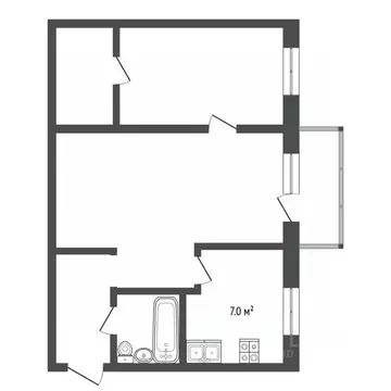 2-к кв. Тюменская область, Тюмень проезд Геологоразведчиков, 42 (44.2 ...