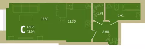 1-к кв. Башкортостан, Уфа Революционная ул., 39/4 (44.71 м)