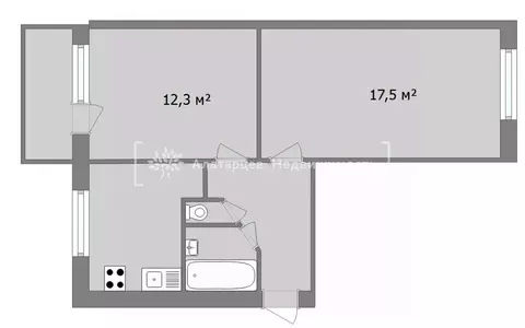 2-к кв. Томская область, Томск ул. Беринга, 18/2 (43.8 м)