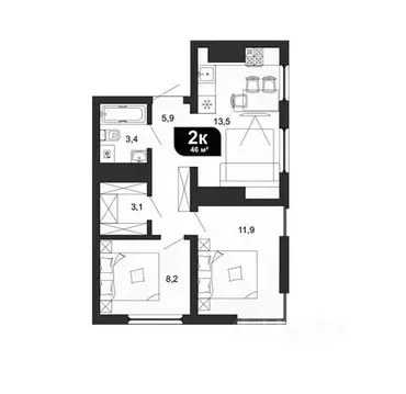 2-к кв. Краснодарский край, Сочи Бытха мкр, ул. Ясногорская, 16/6к4 ...