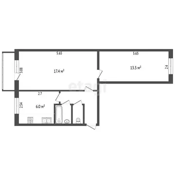 2-комнатная квартира: Калуга, микрорайон Ромодановские Дворики, улица ...