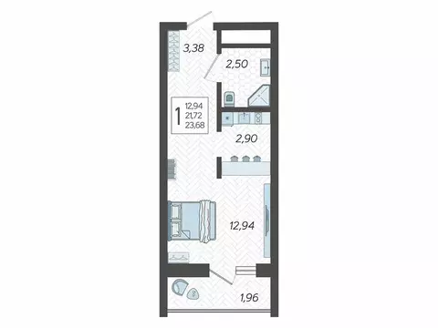 Квартира-студия: Сочи, микрорайон Бытха, Ясногорская улица, 16/2к4 ...