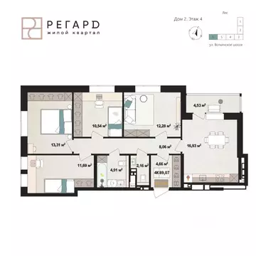 4-к кв. Удмуртия, Ижевск Воткинское ш., 61 (84.2 м)