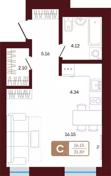 1-к кв. Башкортостан, Иглинский район, с. Акбердино  (31.87 м)