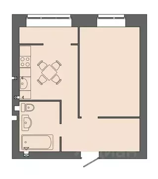 1-к кв. Волгоградская область, Волгоград ул. Дегтярева, 19 (40.94 м)