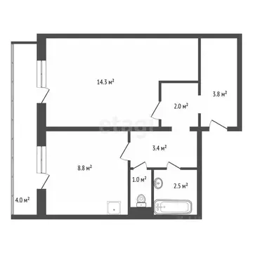 1-к кв. Красноярский край, Красноярск Линейная ул., 76 (35.6 м)