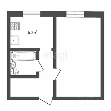 1-к кв. Владимирская область, Муром Юбилейная ул., 58 (28.7 м)