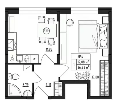 1-к кв. Ленинградская область, Гатчинский муниципальный округ, д. ...