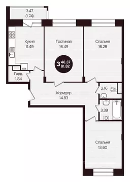 3-к кв. Чувашия, Новочебоксарск ул. Воинов-интернационалистов, поз24 ...