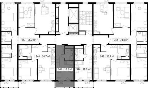 Квартира-студия: деревня Сапроново, микрорайон Купелинка, 4 (18.8 м)