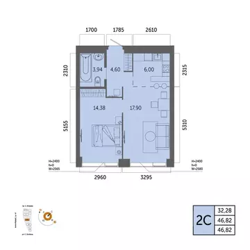 2-к кв. Башкортостан, Уфа Зеленая Роща жилрайон, Урбаника жилой ...