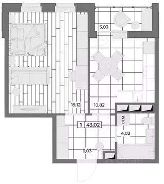 1-к кв. Орловская область, Орел Мясокомбинат мкр,  (41.51 м)