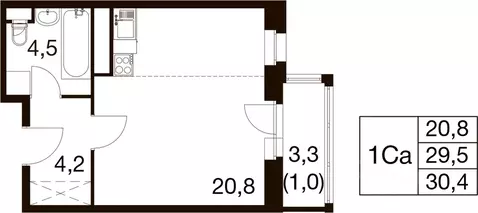 Студия Московская область, Балашиха Гагарина мкр, ул. Проектная, 9Ас1 ...