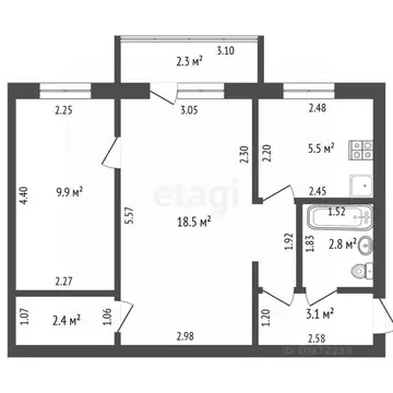 2-к кв. Башкортостан, Стерлитамак просп. Ленина, 28 (42.2 м)