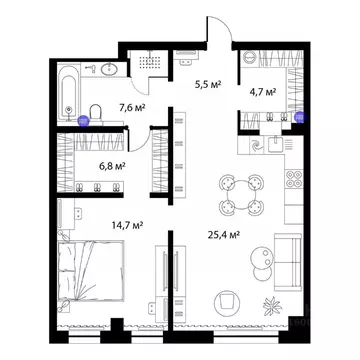 1-к кв. Владимирская область, Киржач Красный Октябрь мкр, ул. ...