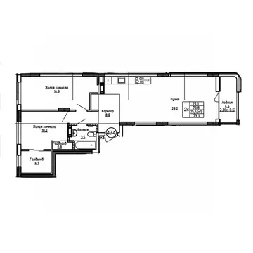 2-к кв. Калининградская область, Калининград ул. 1-я Большая окружная ...