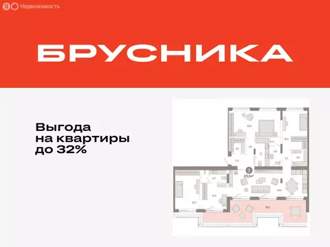3-комнатная квартира: Тюмень, жилой комплекс На Минской (171.45 м)