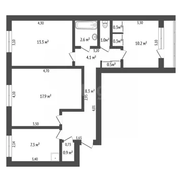 3-к кв. Амурская область, Бурейский муниципальный округ, Новобурейский ...