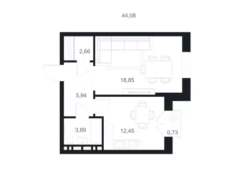 1-к кв. Дагестан, Каспийск ул. М. Халилова, 1А (44.08 м)