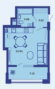 Студия Брянская область, Брянск ул. Комарова, 47 (35.4 м)