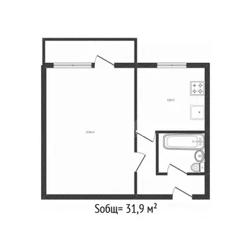 1-к кв. Брянская область, Брянск ул. Дуки, 41 (31.9 м)