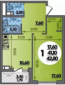 1-к кв. Краснодарский край, Краснодар ул. Героев-Разведчиков, 11 (42.8 ...