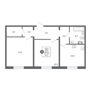 2-к кв. Кировская область, Киров ул. Пушкина, 25 (67.5 м)