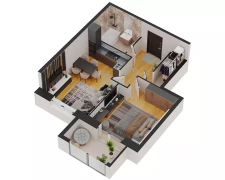 1-к кв. Удмуртия, Ижевск Новая Восьмая ул., 67 (53.6 м)