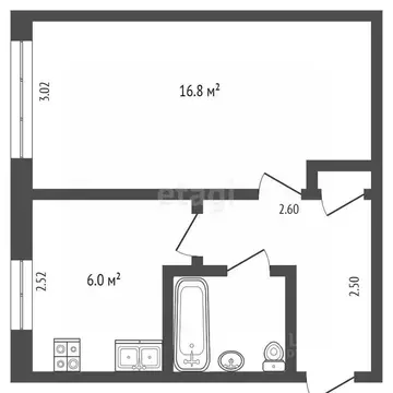 1-к кв. Тюменская область, Тюмень ул. Мельникайте, 48 (30.4 м)