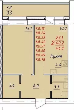 2-к кв. Алтайский край, Новоалтайск Индустриальная ул., 18А (44.1 м)
