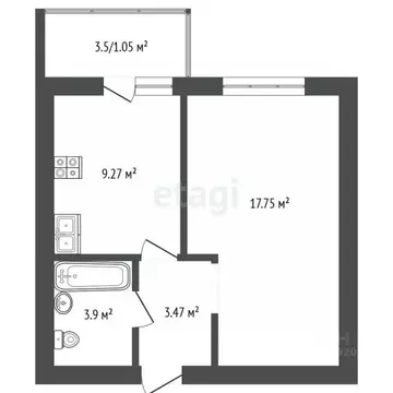 1-к кв. Ярославская область, Ярославль ул. Малая Норская, 3 (35.44 м)