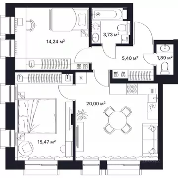 2-к кв. Владимирская область, Киржач ул. Свердлова, 10А (60.0 м)