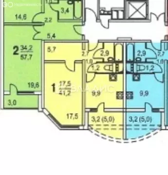 1-комнатная квартира: Москва, Большая Очаковская улица, 1 (41.2 м)