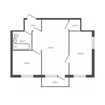 2-к кв. Брянская область, Брянск ул. Ухтомского, 3 (39.4 м)