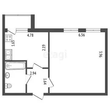 1-комнатная квартира: посёлок Плодовое, Парковая улица, 10 (44.1 м)