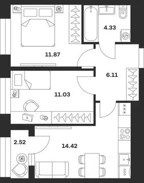 2-к кв. Тульская область, Тула городской округ, с. Осиновая Гора ул. ...