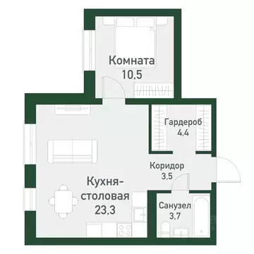 1-к кв. Челябинская область, Челябинский городской округ, пос. ...