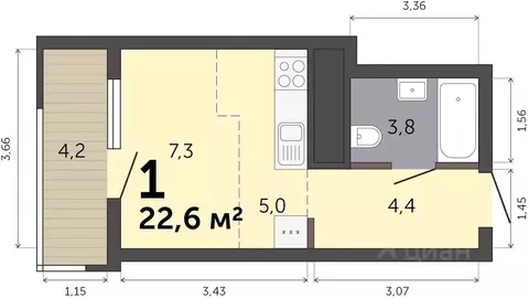Студия Свердловская область, Екатеринбург Малевич жилой комплекс (22.6 ...