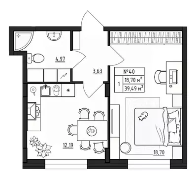 1-к кв. Ленинградская область, Гатчинский муниципальный округ, д. ...