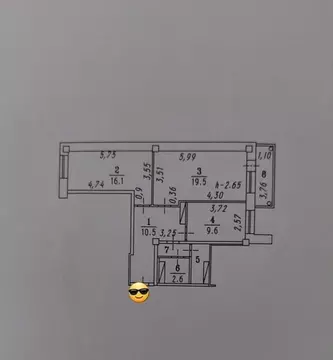 2-к кв. Омская область, Омск просп. Космический, 14Д (62.7 м)