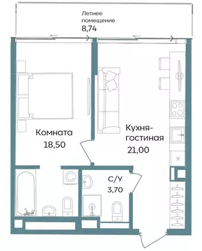 2-комнатная квартира: Республика Крым, Саки, курортный кластер Темпо ...