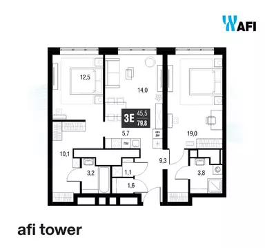 3-комнатная квартира: Москва, проезд Серебрякова, 11к2 (79.5 м)