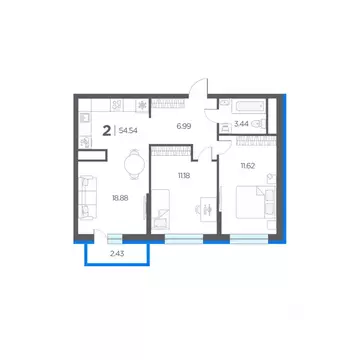 2-к кв. Рязанская область, Рязанский муниципальный округ, с. Дядьково ...