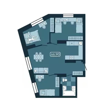 4-к кв. Приморский край, Владивосток ул. Борисенко (66.9 м)