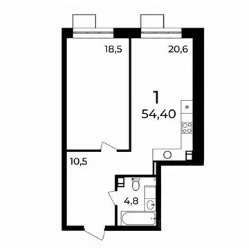 1-к кв. Нижегородская область, Нижний Новгород ул. Воровского, 8 (54.1 ...