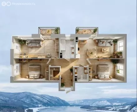 Квартира-студия: Иркутск, Дальневосточная улица, 166/4 (98.3 м)